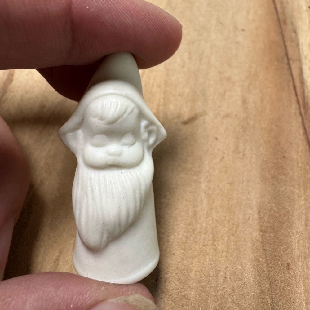 White Ceramic Gnome Thimble